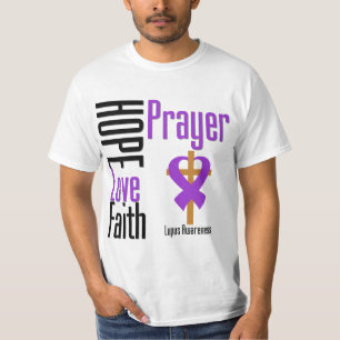 T-shirt Croix de prière de foi d'amour d'espoir de lupus