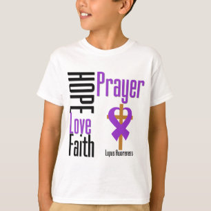 T-shirt Croix de prière de foi d'amour d'espoir de lupus