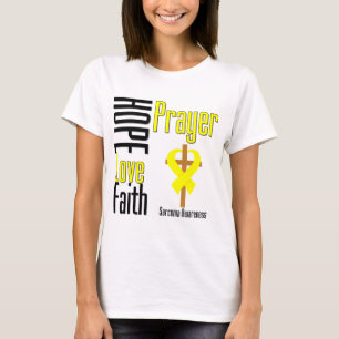 T-shirt Croix de prière de foi d'amour d'espoir de sarcom