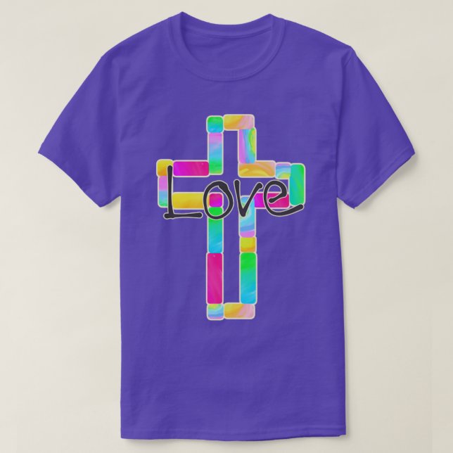 T-shirt Croix décorative avec amour (Design devant)