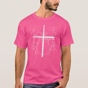 T-shirt Croix des bâtons de tambour Christ