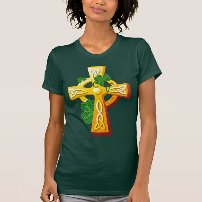 T-shirt Croix d'Irlande et Saint-Patrick Shamrock (Devant)