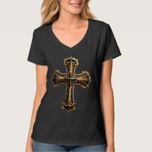 T-shirt Croix du Christ doré