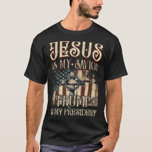 T-shirt Croix du drapeau américain Jésus est mon sauveur T