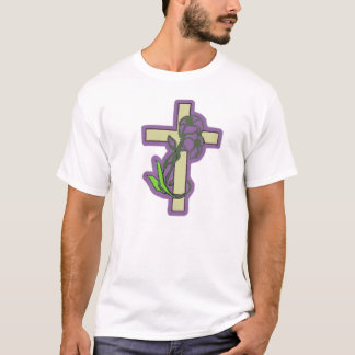 T-shirt Croix en fleurs pourpres