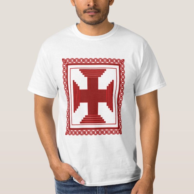 T-shirt Croix encadrée rouge (Devant)