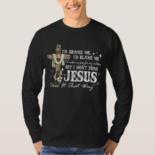 T-shirt Croix florale Inspirationnel religieux Christian Q