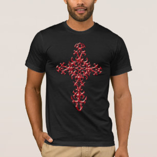 T-shirt Croix gothique agressive - rouge