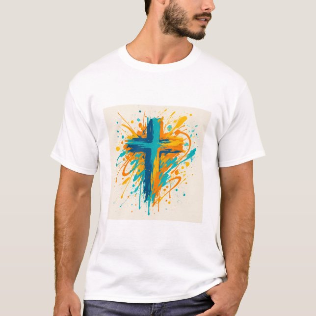 T-Shirt Croix Graffiti Gras Christianisme (Devant)