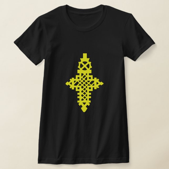 T-shirt Croix Jaune éthiopienne orthodoxe Tewahedo (Poser)