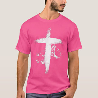 T-shirt Croix Lion Et Agneau Pour Femmes Hommes