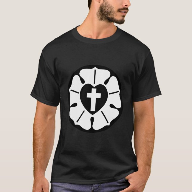 T-shirt Croix luthérienne Rose luthérienne (Devant)