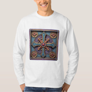 T-shirt Croix médiévale ornementale Mandala