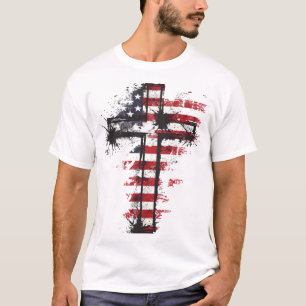 T-shirt Croix patriotique américaine