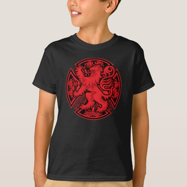 T-shirt Croix rouge écossaise de lion (Devant)