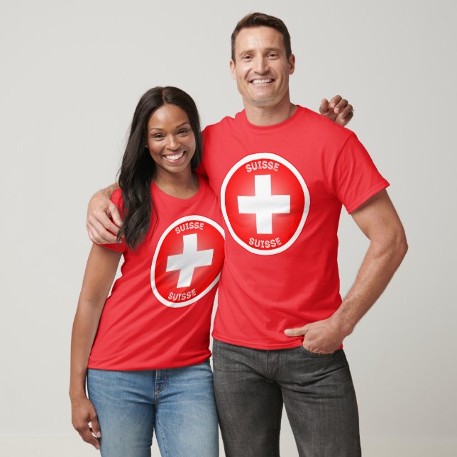 T-shirt Croix suisse Suisse forme de cercle (Unisexe)
