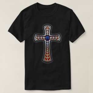 T-shirt Croix Vintage bleu