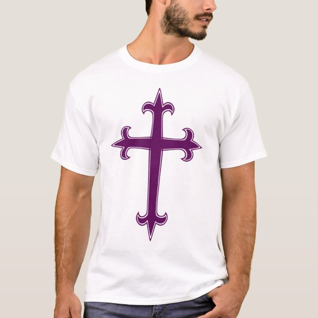 T-shirt Croix violette Art dévotionnel du Carême et de l'A (Devant)