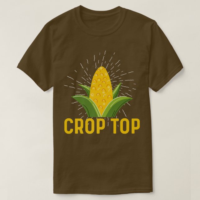 T-shirt Crop Top Corn Healthy Vegetable  (Design devant)