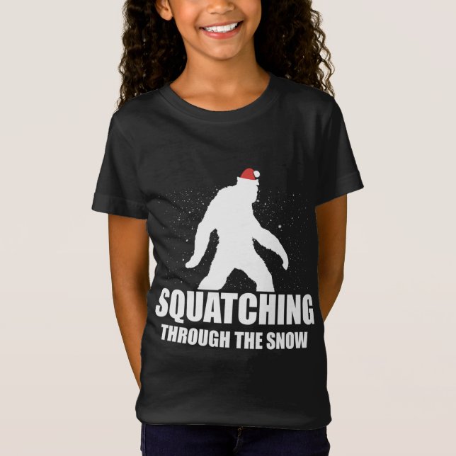 T-Shirt Croquer À Travers La Neige Bigfoot Père Noël Chris (Devant)