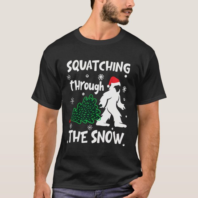 T-shirt Croquer À Travers La Neige Noël Sasquatch Sa (Devant)