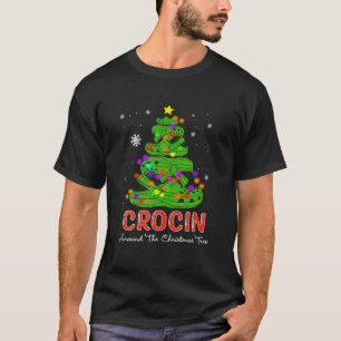 T-shirt Croquer Autour De L'Arbre De Noël Drôle Crocks Paj