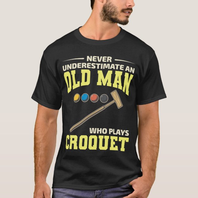 T-shirt Croquet Joueurs extérieurs intérieurs Papa Grand-p (Devant)