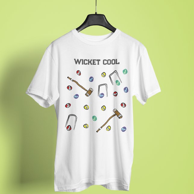 T-shirt Croquet Motif Wicket Cool mignon illustré à la mai (Hit the croquet field in style with this whimsical T-shirt!)