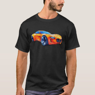 T-shirt Croquis au crayon du concept de voiture de sport o