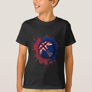 T-shirt Croquis avec le drapeau des îles Caïmans 