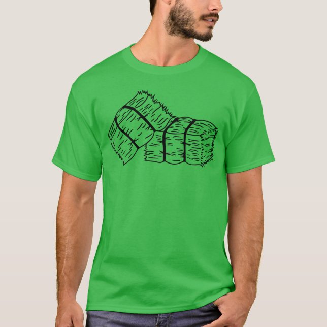 T-shirt Croquis de balles de foin rustiques (Devant)