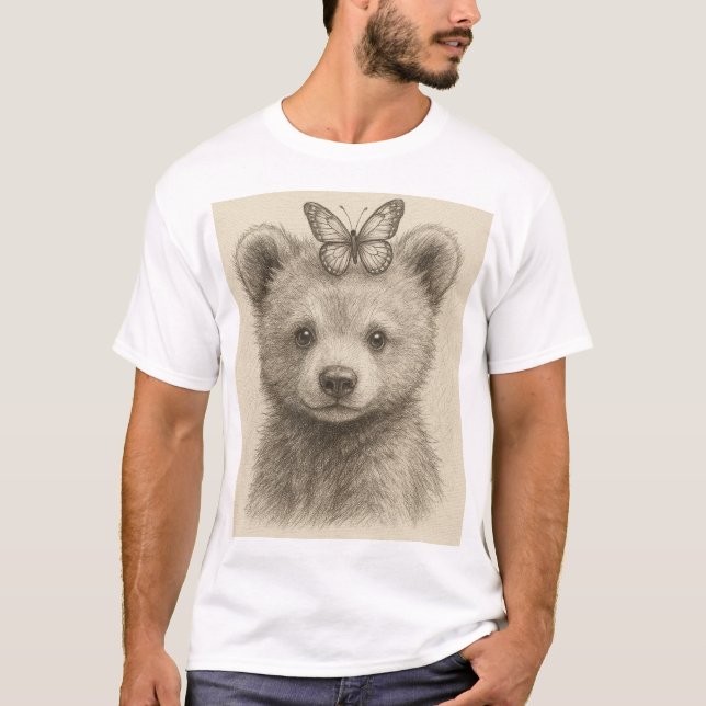 T-shirt Croquis de bébé Bear Cub (Devant)