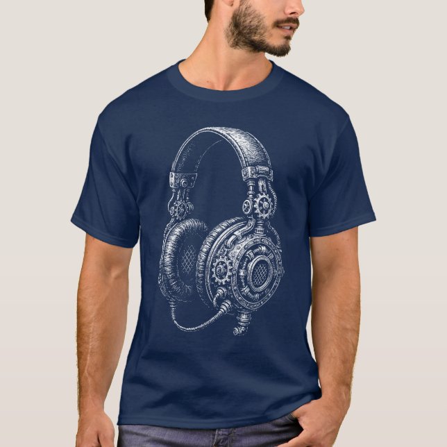 T-shirt Croquis de casque Steampunk (Devant)