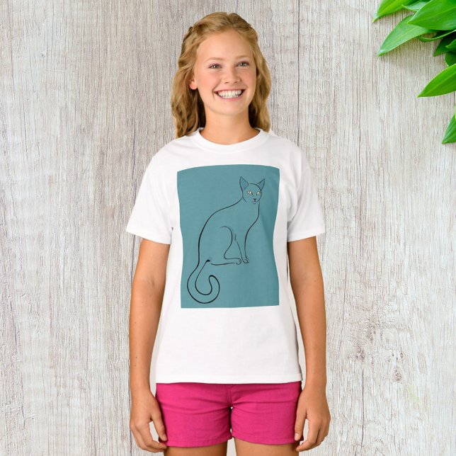 T-shirt Croquis de chat élégant (Créateur téléchargé)