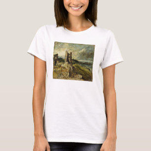 T-shirt Croquis de château de Hadleigh (recto) (huile sur