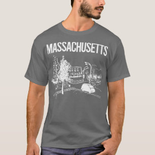 T-shirt Croquis de Cityscape Massachusetts