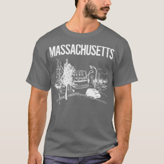 T-shirt Croquis de Cityscape Massachusetts