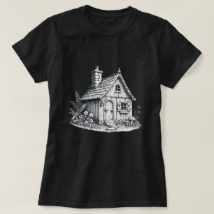 T-shirt Croquis de cottage vintage Art cottagecosy