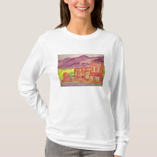 T-shirt croquis de couleur pour aquarelle de ville de