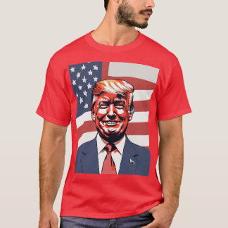 T-shirt Croquis de Donald Trump avec sourire subtil et amé