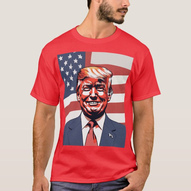 T-shirt Croquis de Donald Trump avec sourire subtil et amé (Devant)