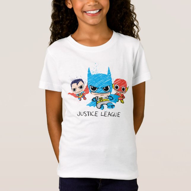 T-Shirt Croquis de la Mini Justice League (Devant)