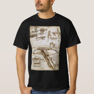 T-shirt Croquis de l'Arme Arbalète géante de Léonard de Vi