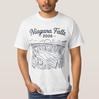 T-shirt Croquis de ligne artistique vintage des chutes du