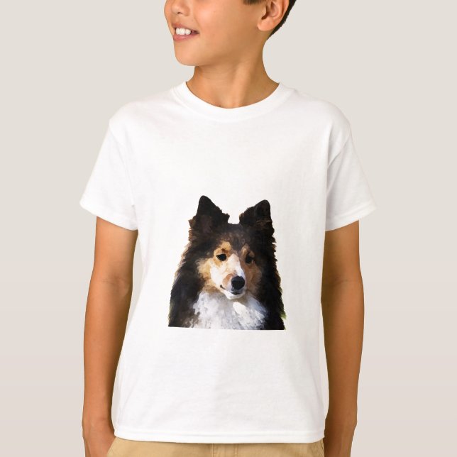 T-shirt Croquis de peinture Sheltie Dog (Devant)
