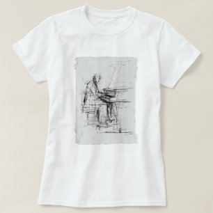 T-shirt Croquis de pianiste artistique Abstrait -