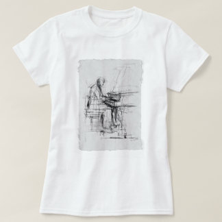 T-shirt Croquis de pianiste artistique Abstrait -