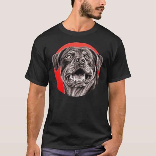T-shirt Croquis de rottweiler (Devant)