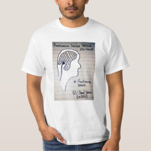 T-shirt Croquis de secteur de cerveau de grognement