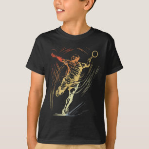 T-shirt Croquis de type badminton raquette sport volant 